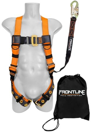 Frontline K100-61S Combat™ Compliance Kit | Harness 5 point |Meets or exceeds ANSI-OSHA standards (Harness, 6' Single Snap Hook)