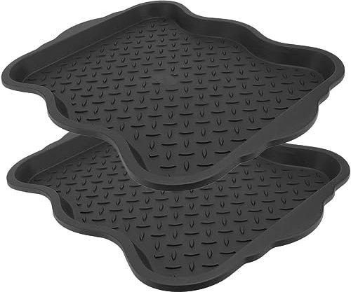 2pcs Shoe Tray Black Boots Plastic Planters Black Shoes Flower Pot Mat Indoor Shoe Tray Boot Tray Doormat Household Boots Tray Hallway Shoes Tray Clean Shoes Tray Black Dog Cat Pet ( Color : Black , S