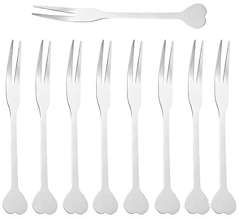 9 Pcs Fruit Fork Mini Salad Fruit Forks Stainless Steel Dessert Forks Applicable toFruit Dessert Salad Fork