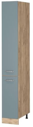 Vicco Apothekerschrank R-Line, Medizinschrank für die Küche, Blau-Grau/Goldkraft Eiche, 30 cm