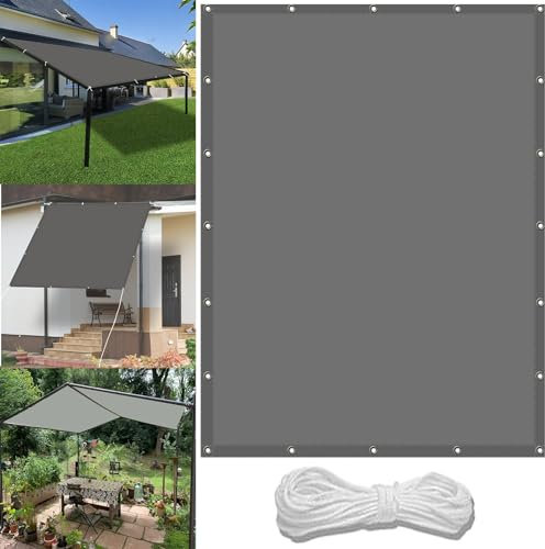 Gazebo Covers Replacement 2.4 x 2.4 m(7.9 x 7.9ft) Waterproof Balcony Privacy Screen with Free Rope UV Block Weather-Resistant with Grommets Pes Sun Shades Outdoor Garden Patio Party, Light Grey