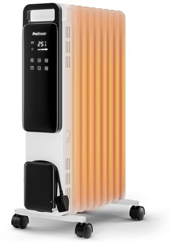Pro Breeze OmniWarm Ölradiator 2500W mit 11 Lamellen, Heizung elektrisch - Ölradiator energiesparend, 3 Heizstufen, Einstellbares Thermostat, 24h Timer, Touch Display & Sicherheitsabschaltfunktion