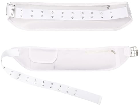 Xuniea 1 Pièces Ceinture d'Ihram pour Hajj et Omra Sac Banane Blanc avec Poche Zippée Ceinture Porte Monnaie Réglable Pochette de Sécurité pour Argent, Passeport, Convient aux Tailles de 82 à 132 cm