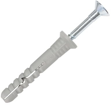 Nageldübel mit Senkkopfschrauben Schnellmontage Schlagdübel Dübel mit vormontierten Schrauben - Einschlagdübel mit Nagelschrauben (∅10 mm x 220mm, 50.0, Stück)
