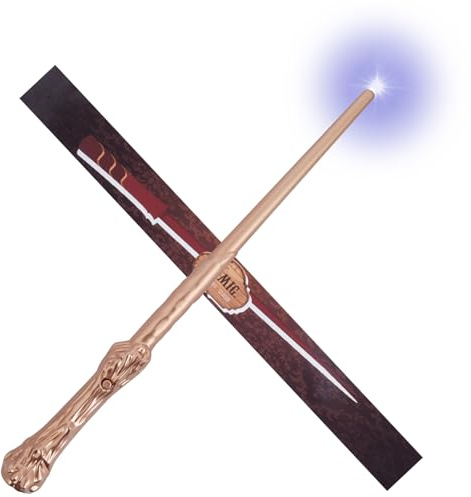 Aomig Baguette magique lumineuse pour enfants avec lumière et son, baguette lumineuse pour sorciers et apprentis sorciers, accessoire de costume pour Halloween, cosplay, Noël, anniversaire (or rose)