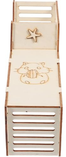 Lurrose Struttura in Legno per Criceti Tunnel e Scale Sicuro e Stabile per Piccoli Animali