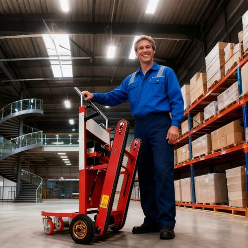 GJYDPU Carrello Montascale Elettrico per Trasporto Pesante 1500W Motore 1000lbs/450kg capacità Carrello Saliscale Elettrico 48V42AH 6-8H Autonomia per Déménagement Magazzino