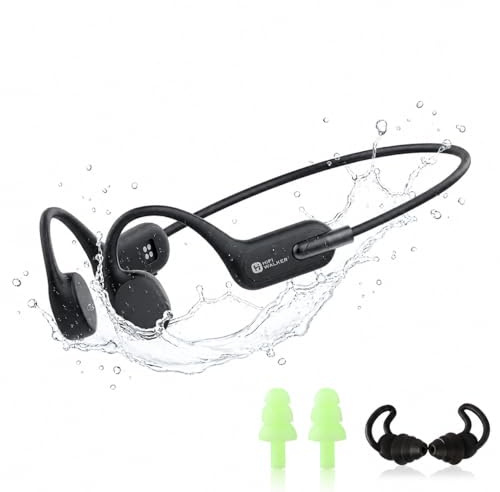 HIFI WALKER Auriculares Conducción Ósea Natación, IPX8 Impermeables para Nadar, MP3 32GB, Bluetooth 6.0, Open Ear Acuáticos para Piscina, Correr, Ciclismo y Gimnasio