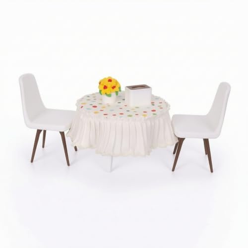 PETSOLA 6 Pièces Table et Chaises et Chaises Miniatures Décoratif Table Maison Poupée avec Réaliste Mobilier Maison Poupée pour Maquette