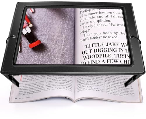 OBOVO 5X Loupe de Lecture avec 50 Lumineuse LED,Support Pliant Mains Libres