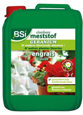BSI - Engrais - Géranium - Minéral - Liquide - Pour Toutes Les Espèces - Avec Oligo-Eléments - Solubles Dans l'Eau - 5L, Translucide