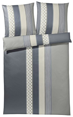 JOOP! 4069-9 Cornflower Stripes Mako-Satin-Bettwäsche 135x200 + 1x 80x80 deep coal