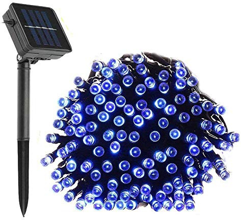 Catena Luminosa Solare Esterno, KEEDA 22M 200 LED 8 Modalità Impermeabile Luci Decorative Stringa Solari per Outdoor, Giardino, Matrimonio, Festa, Halloween, Natale (Blu)