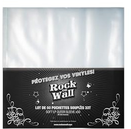 Rock On Wall Vinylpåsar med 33 varv - 50-pack - återvunnen polyeten 80 mikron - skydd mot damm, fukt och friktion - fransk tillverkning