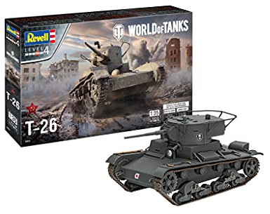 Revell 03505 T-26 World of Tanks originaltrogen modellbyggsats för avancerade, olackerade