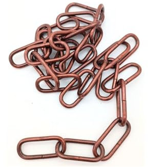 1mt catena pesante bronzo per lampadario e sospensione filo 4,5mm - Misure maglia 47mm x 21mm