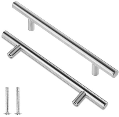 RSYHVG 2 Pack Stainless Steel Kitchen Cupboard Handles - Brushed Cabinet Handles (Hole Centre 128mm)