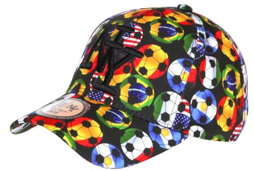 Hip Hop Honour Casquette Enfant Football Rouge et Bleue NY Baseball de 7 a 11 Ans - Taille Unique - Rouge