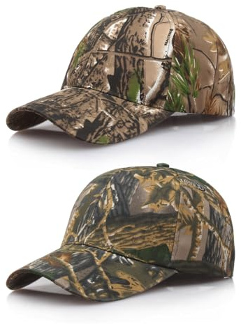 EHDWXVZM 2 Chapeaux de pêche pour Hommes, Casquettes de Baseball Camouflage, Chapeaux du désert pour Hommes, Chapeaux réglables