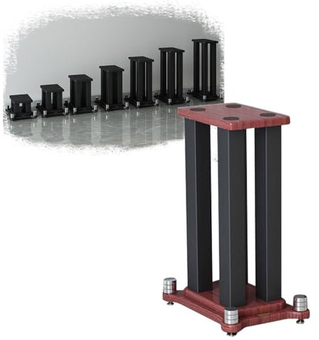 Altavoz de piso Soportes 31 altura Bluetooth Estéreo Rack AV soporte de medios pesado estantería satélite altavoz para sonido envolvente (Teak 25x30x80cm) soporte de altavoz premium para sistema de