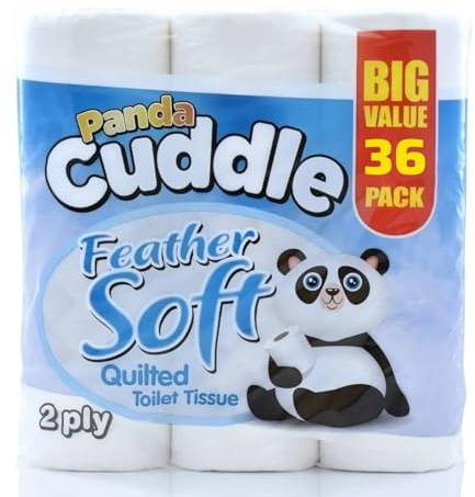 Panda Cuddle 2-Ply Soft Quilted Unscented Toilet Rolls - Premium Bathroom Toilet Rolls for Luxurious Comfort and Hygiene (Pack of 36)