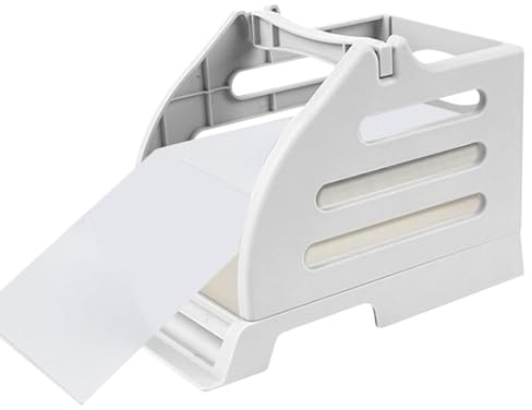 Porte-étiquette d'expédition – Étiquette thermique blanche PC, distributeur de rouleaux de table, papier d'imprimante robuste, accessoire mural polyvalent | Distributeur pour rouleaux d'autoc