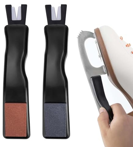 Afilador de patines de hockey, paquete de 2 sacapuntas de patines de hockey sobre hielo, herramienta de molienda de patinaje artístico y de velocidad, accesorios portátiles de patinaje para mujeres