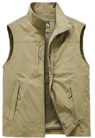 Gilet d'extérieur pour homme - Gilet de pêche pour les loisirs, la chasse, le trekking, la randonnée, la pêche, le camping, le safari - Veste sans manches avec de nombreuses poches pratiques - Gilet