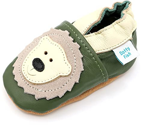 Dotty Fish Scarpe in Pelle Barefoot per Bambini - Orso 12-18 Mesi