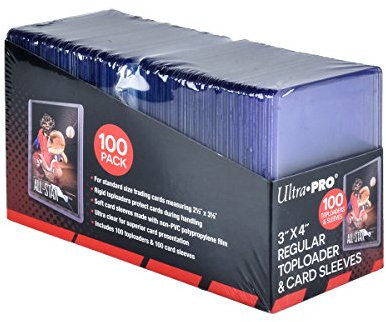 Ultra PRO 3 x 4 Clear Regular Top Loaders For Cards With Card Sleeves Bundle Standard Size 100ct Baseball Card Sleeves Trading Card Sleeve Baseball Card Protectors Toploader Card Protectors