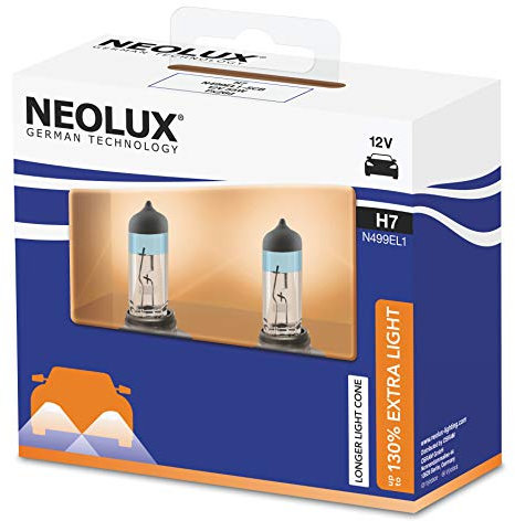 Neolux 130% Extra Light H7 Halogen-Scheinwerfer, N499EL1-2SCB, 12 V, 55 W, Soft Cover Box (2 Leuchtmittel) Soft cover box (2 bulbs)
