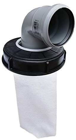 FN-Technik IBC lid filter, rain water filter, lid DN 150 HT DN 75 needle felt, article: bend DN 75 89°.