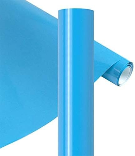 YRYM HT Premium Heat Transfer Vinyl - 12 x 5ft (30.5x152CM) Blue HTV Roll for T-Shirt Iron-On Transfers | Easy to Cut & Weed for DIY Vinyl Designs
