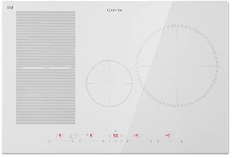 Klarstein Placa Induccion Eléctrica 7500W, Vitrocerámica Inducción Eléctrica de 4 Fuegos, Placas de Cocción de Sobremesa, Control Táctil, Placas de Cocción de Inducción, Placas Eléctricas para Cocinar