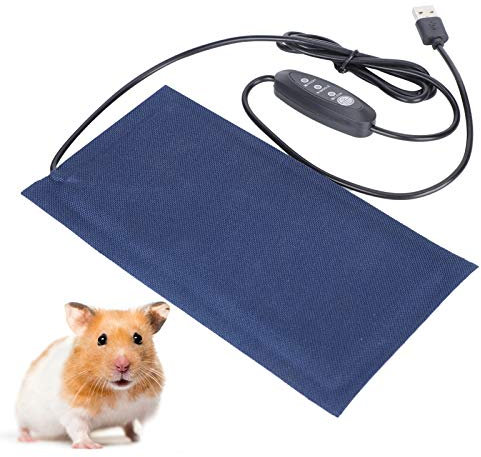 Jeanoko USB Haustier Heizkissen Decke Indoor Under Tank Terrarium Heizmatte Reptilien Haustier Heizmatte Pad Teppich Warmhalten Stromversorgung Einstellbare Temperatur für Eidechsen(Large)