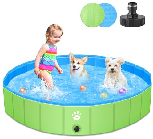 ZOOYAUE Piscina per Cani Grandi e Piccoli, 120cm Piscina Pieghevole per Cani, Vasca da Bagno per Cani, Dog Pool Antiscivolo