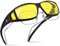 konqkin Night-Driving-Glasses-Anti Glare-Yellow Driving Glasses-Sunglasses-Mens-Women-Polarised- Over-Prescription-Glasses-Wrap-Around-Sunglasses-UV400 For Driving,1