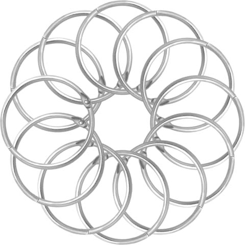 AOZUO 12 Stück Häkel Ring,Metallring 50mm,Duschvorhangringe Extra Groß Buchringe Buchbinderinge Bücher Buch Ringbuch Binder Metall Ringe Buchring Rundduscherring für Scrapbook Album Handwerk Bad