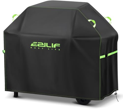 Ezilif Barbecue covers,145 x 60 x120cm BBQ Covers Waterproof 420D Oxford Heavy Duty Large with Windproof Buckle and Reflective Handle, UV Tear-Resistant Gas BBQ Cover for Weber, Char Broil, Nexgrill