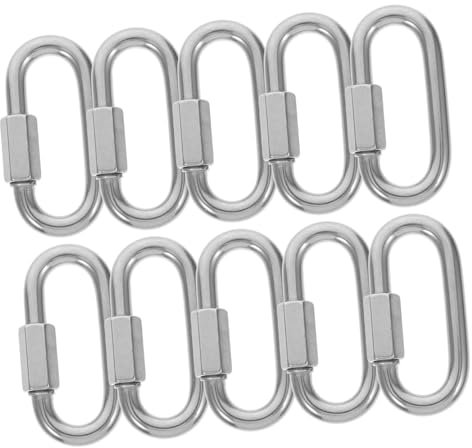 ABOOFAN 10pezzi Anello Acciaio Inossidabile Collegamento Sicurezza Per Catena Anello Filettato Collegamento Per Catena Moschettone