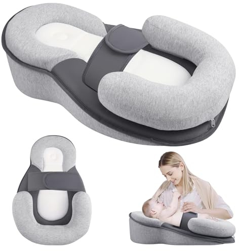 Gxpjycfob Baby Feeding Support Pillow, Anti Reflux Wedge Pillow, Baby Breastfeeding Nursing Pillow for Reflux & Spit-Up Reduction, Bottle Feeding Detachable Lounger for Newborn 0-12 Months