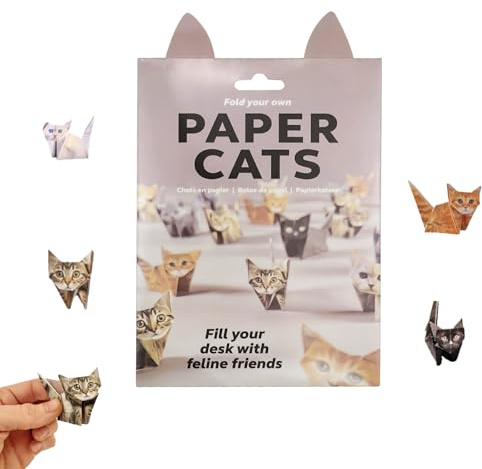 Kit origami Gatto,50 Fogli di Carta 3D per Gatti,Origami,Kit di Carta per Animali Fatti a Mano,per Adulti,Bambini,Amanti degli Animali,Decorazione da Scrivania,Regalo (Gatto)