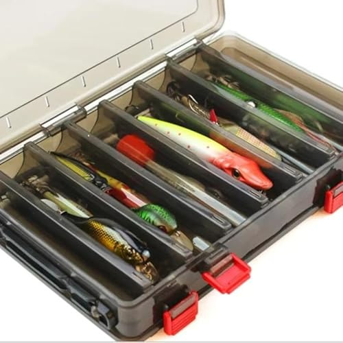 7 Grids Fishing Lure Hook Tackle Storage Box, Visible Hard Plastic Clear Bait Squid Jig Minnows Hooks Accessory Storage Case Container