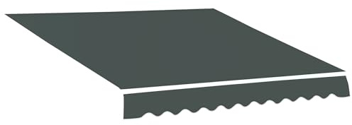 Outsunny Techo de Repuesto para Toldo, 382x240 cm, Lona para Toldo con Dobladillo, Protección UV, Impermeable, de Tela Poliéster 280 g/m², Tela de Repuesto para Patio, Terraza, Jardín, Balcón, Gris