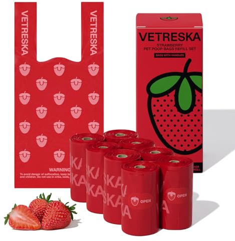 VETRESKA Dog Poo Bags with Handles, 120 Count Leak Proof Dog Waste Bags