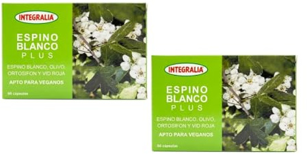 Pack 2 Unidades Espino Blanco Plus 60 cápsulas | Con Espino Blanco, Olivo, Ortosifón y Vid Roja