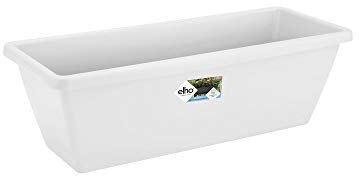 Elho Barcelona Trough 50 - Fioriera per Balcone esterno - Ø 49.8 x H 16.0 cm - Bianco/White