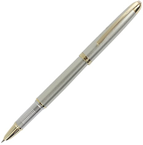 Gullor Executive Füllfederhalter Jinhao 606 mit goldenen Clip feine Spitze - Silber