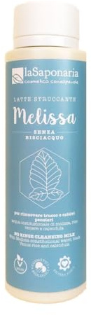 La Saponaria | Latte Struccante alla Melissa Naturale, Detergente Viso Delicato per Rimuovere Trucco e Impurità, Azione Lenitiva e Rilassante, Ideale per Tutti i Tipi di Pelle, 150 ml