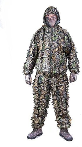 LEJUNJIE Camuflaje 3D Nieve Salvaje Cremallera Ghillie Traje Francotirador Caza Ropa Tiro de Avistamiento de Aves Tácticas Camuflaje Vida Silvestre Fotografía Ocultar